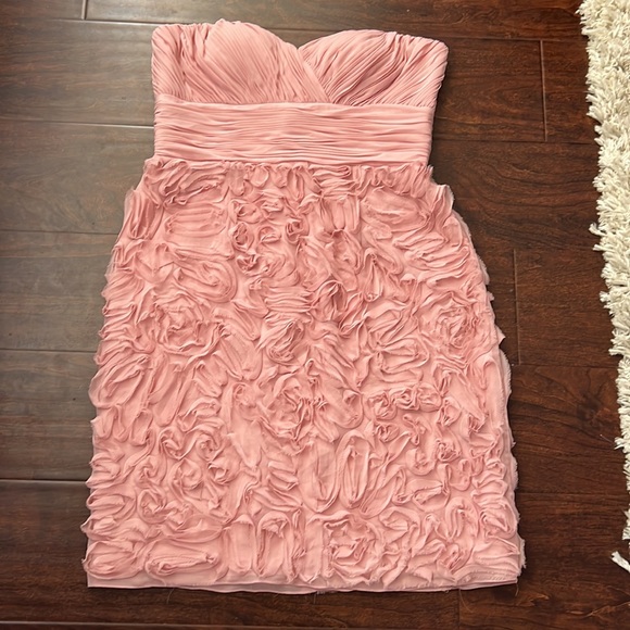 JS Boutique Pink Strapless Pleat and Textured Dress - Picture 6 of 8